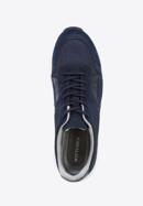 Men's suede trainers, navy blue, 96-M-513-N-44, Photo 4