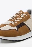 Męskie sneakersy zamszowe z elastycznymi wstawkami, brązowy, 96-M-513-N-42, Zdjęcie 7