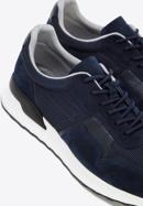 Men's suede trainers, navy blue, 96-M-513-Z-43, Photo 8