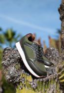 Męskie sneakersy ze skóry ekologicznej ze wstawkami, zielony, 98-M-700-Z-45, Zdjęcie 30