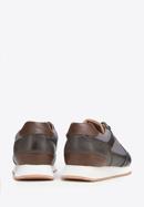 Men's faux leather trainers, grey-brown, 98-M-700-N-43, Photo 4