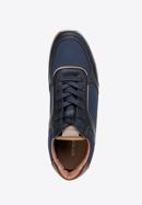 Men's faux leather trainers, navy blue, 98-M-700-N-43, Photo 5