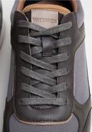 Men's faux leather trainers, grey-brown, 98-M-700-N-43, Photo 7