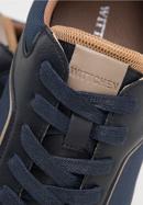 Męskie sneakersy ze skóry ekologicznej ze wstawkami, granatowy, 98-M-700-Z-40, Zdjęcie 7
