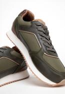 Men's faux leather trainers, green, 98-M-700-Z-43, Photo 7