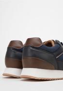 Men's faux leather trainers, navy blue, 98-M-700-8-39, Photo 8