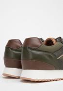 Męskie sneakersy ze skóry ekologicznej ze wstawkami, zielony, 98-M-700-N-45, Zdjęcie 8
