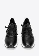 Men's leather and fabric trainers, black, 92-M-914-1-41, Photo 2