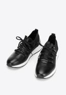 Men's leather and fabric trainers, black, 92-M-914-1-43, Photo 4