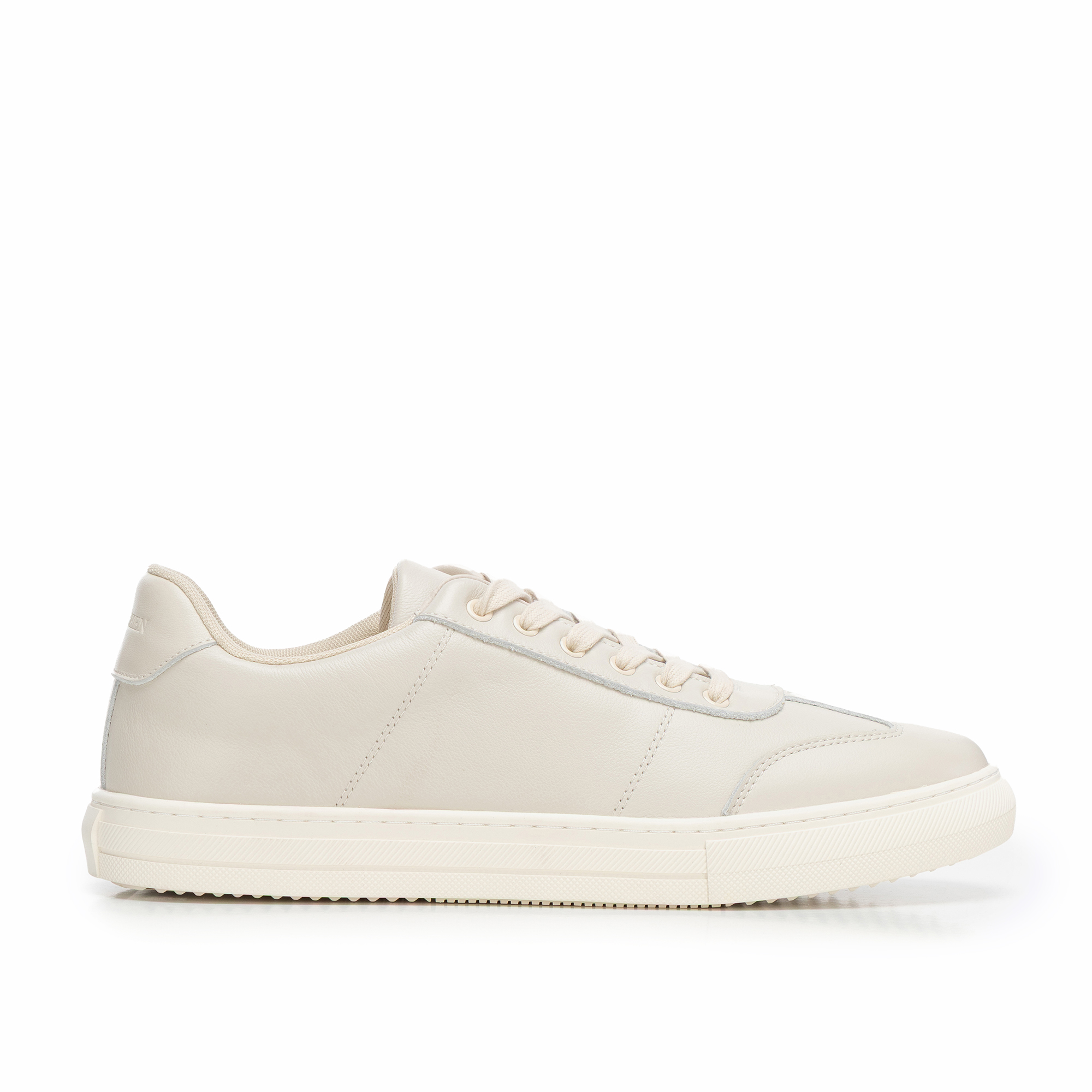 Dámske kožené sneakersy z hladkej kože béžové 101-M-513-9