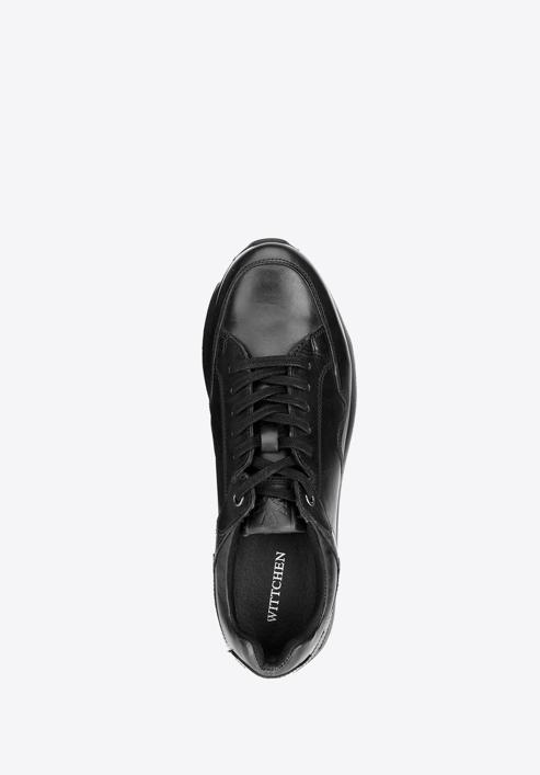 Męskie sneakersy ze skóry naturalnej, czarny, 92-M-301-8-40, Zdjęcie 4