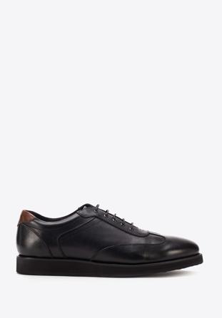 Men's leather trainers, black, 93-M-506-1-39, Photo 1