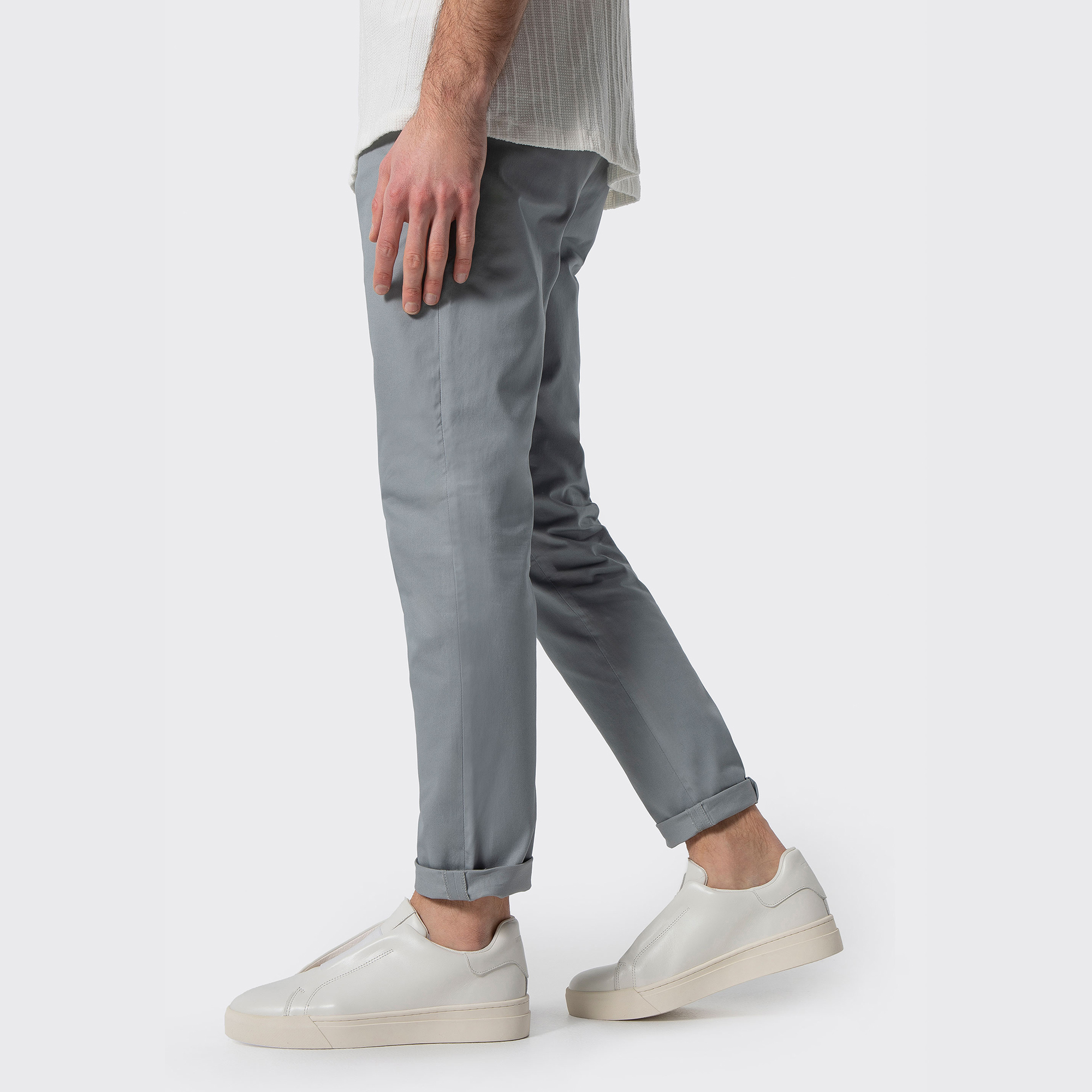 Pánske nazúvacie kožené sneakersy krémovo-biele 101-M-512-0, Vyberte variant lomená biela, Vyberte veľkosť 43