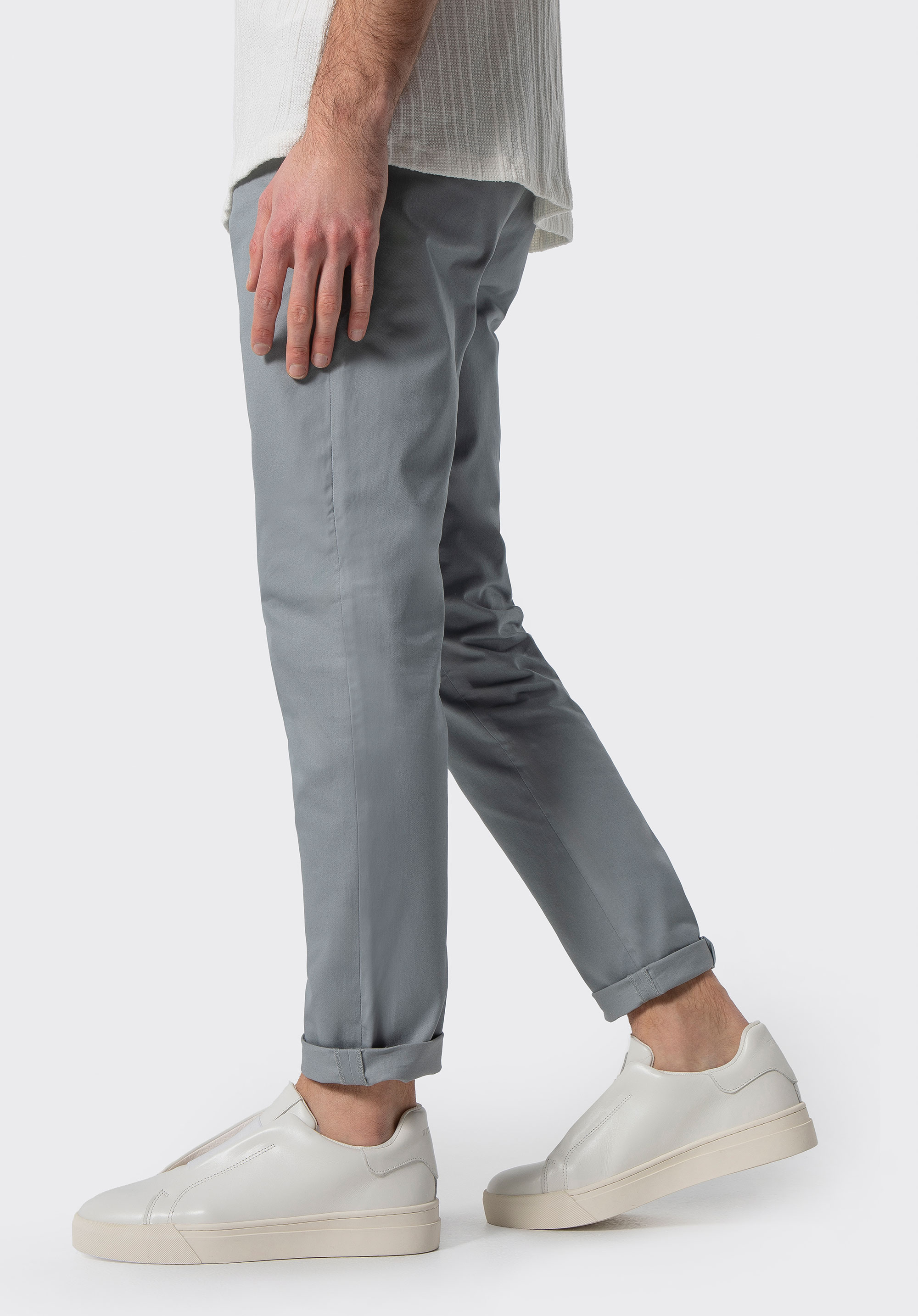 Męskie sneakersy ze skóry naturalnej wsuwane, złamany biały, 101-M-512-0-39, Zdjęcie 1