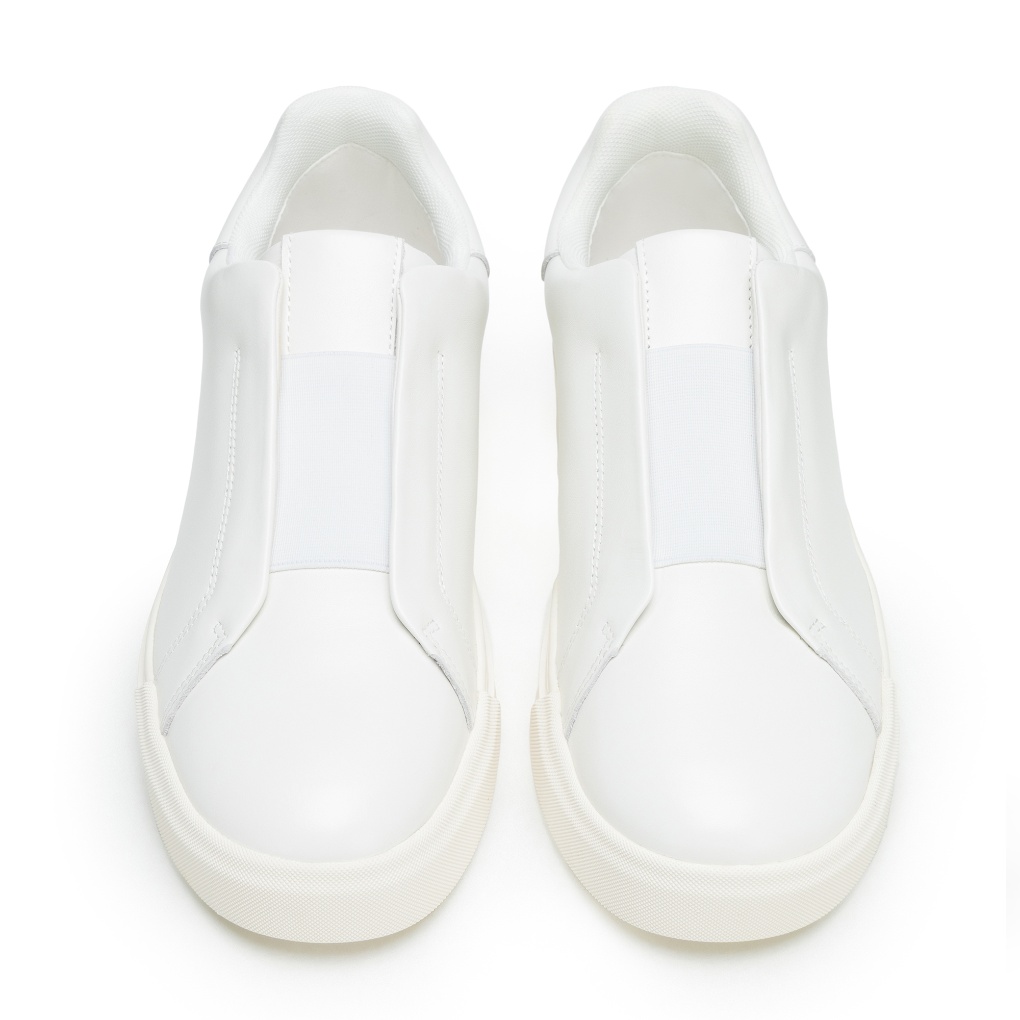 Pánske nazúvacie kožené sneakersy krémovo-biele 101-M-512-0, Vyberte variant lomená biela, Vyberte veľkosť 43