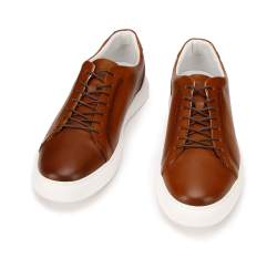 Męskie sneakersy ze skóry w stylu trampek, brązowy, 93-M-504-5-39, Zdjęcie 1