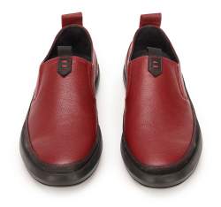MÄ™skie sneakersy ze skÃ³ry wsuwane, czerwono - czarny, 92-M-902-2-43, ZdjÄ™cie 1