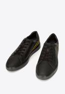 Men's trainers with contrasting stripe, black-yellow, 92-M-511-1-40, Photo 4