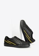 Men's trainers with contrasting stripe, black-yellow, 92-M-511-1-39, Photo 5