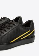 Męskie sneakersy ze skóry z kontrastowymi paskami, czarno-żółty, 92-M-511-1-41, Zdjęcie 6