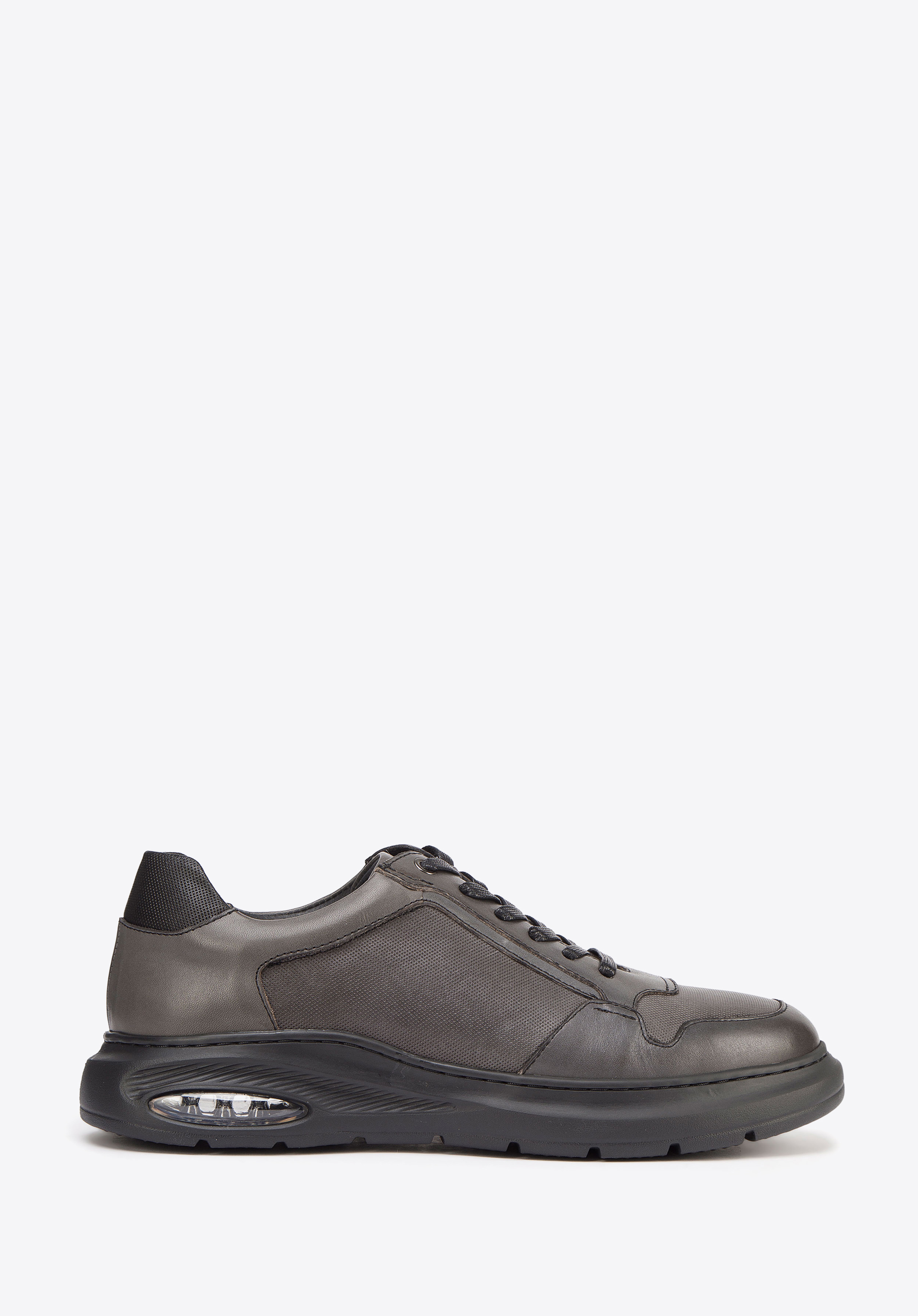 Męskie sneakersy skórzane z poduszką powietrzną, szary, 93-M-902-8-43, Zdjęcie 1