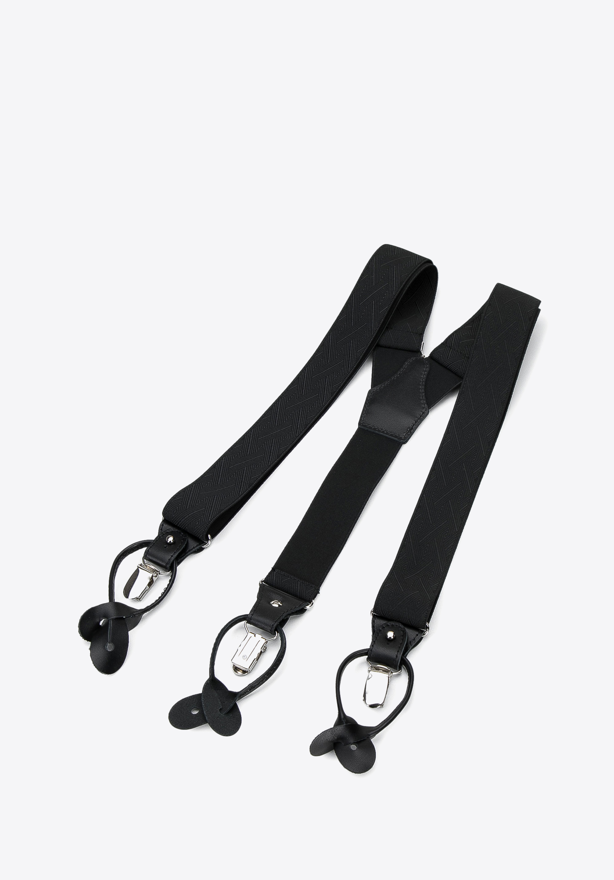 Men's braces, black-graphite, 95-SZ-001-X8, Photo 1