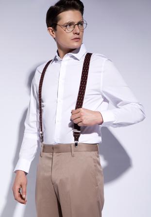 Męskie szelki do spodni, brązowo-bordowy, 95-SZ-001-X10, Zdjęcie 1