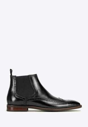 Men's leather Chelsea boots, black, 97-M-506-1-44, Photo 1
