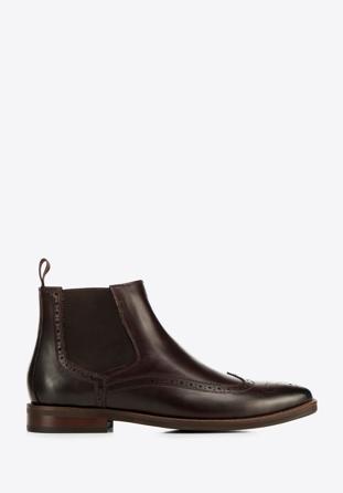 Men's leather Chelsea boots, dark brown, 97-M-506-3-41, Photo 1