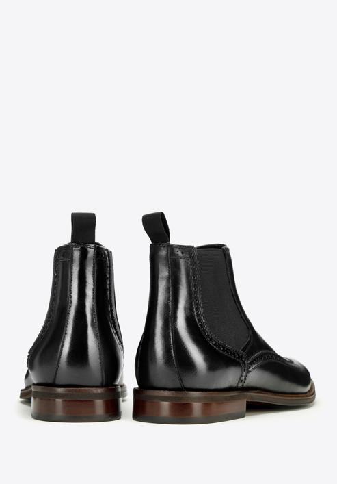 Men's leather Chelsea boots, black, 97-M-506-1-44, Photo 4