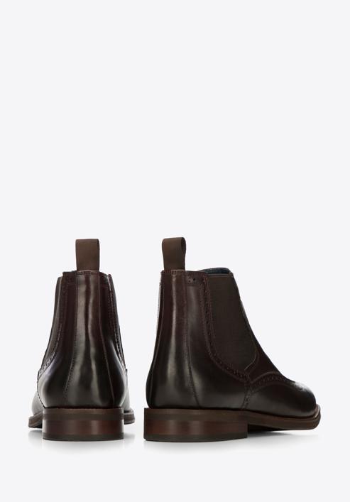 Men's leather Chelsea boots, dark brown, 97-M-506-5-44, Photo 4