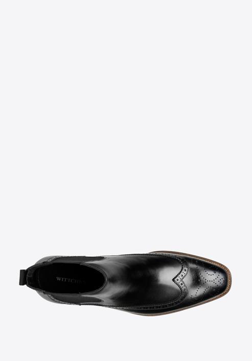 Men's leather Chelsea boots, black, 97-M-506-3-45, Photo 5