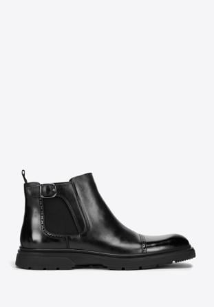 Men's leather Chelsea ankle boots, black, 97-M-511-1-43, Photo 1