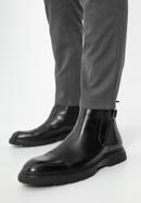Men's leather Chelsea ankle boots, black, 97-M-511-1-42, Photo 15