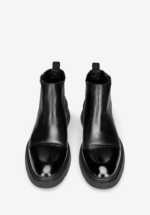 Men's leather Chelsea ankle boots, black, 97-M-511-1-43, Photo 3