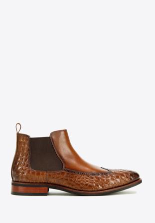Men's Chelsea boots with croc-embossed leather