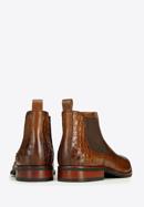 Men's Chelsea boots with croc-embossed leather, brown, 97-M-507-1-41, Photo 4