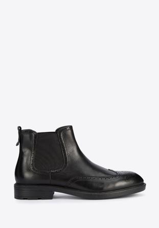 Men's leather Chelsea boots, black, 95-M-700-1-44, Photo 1