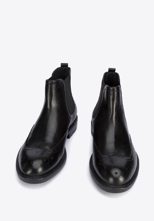 Men's leather Chelsea boots, black, 95-M-700-4-41, Photo 2