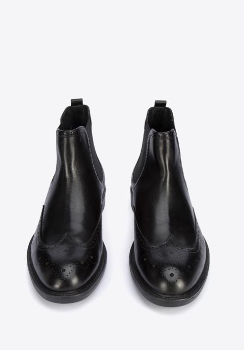 Men's leather Chelsea boots, black, 95-M-700-4-41, Photo 3