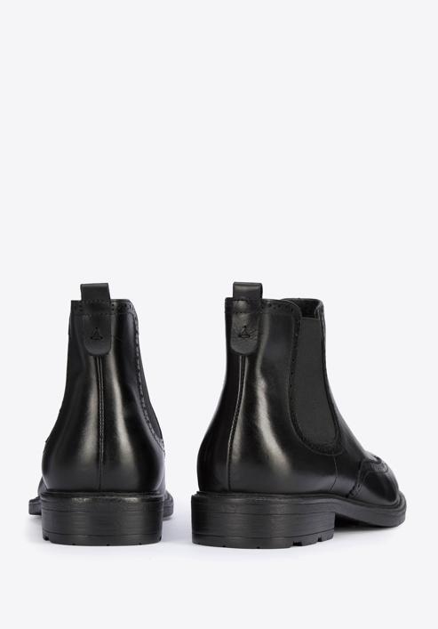 Men's leather Chelsea boots, black, 95-M-700-4-42, Photo 4