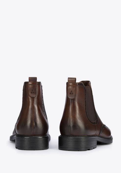 Men's leather Chelsea boots, brown, 95-M-700-4-43, Photo 4