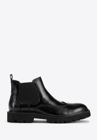 Men's leather Chelsea boots, black, 97-M-514-1-43, Photo 1