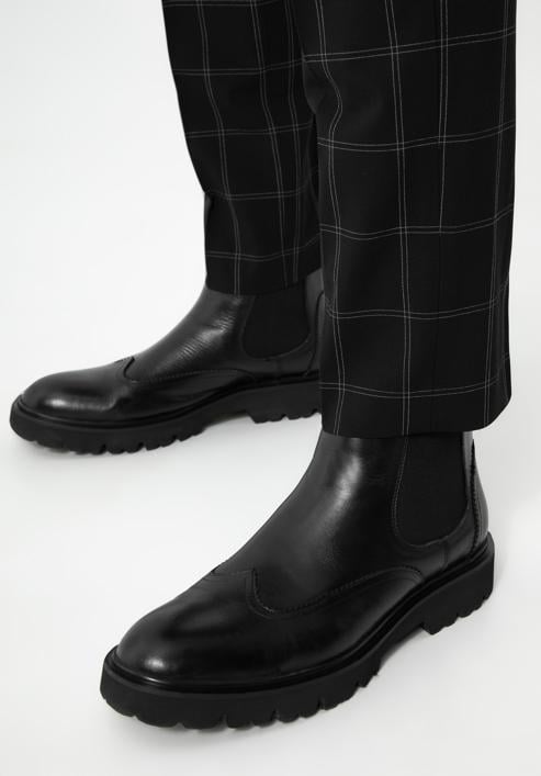 Men's leather Chelsea boots, black, 97-M-514-4-39, Photo 15