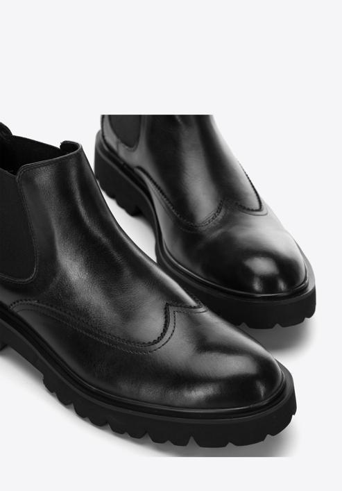 Men's leather Chelsea boots, black, 97-M-514-1-40, Photo 8