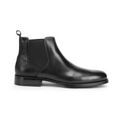 Men's leather Chelsea boots with textured  heelcap, black, 93-M-520-1-44, Photo 1