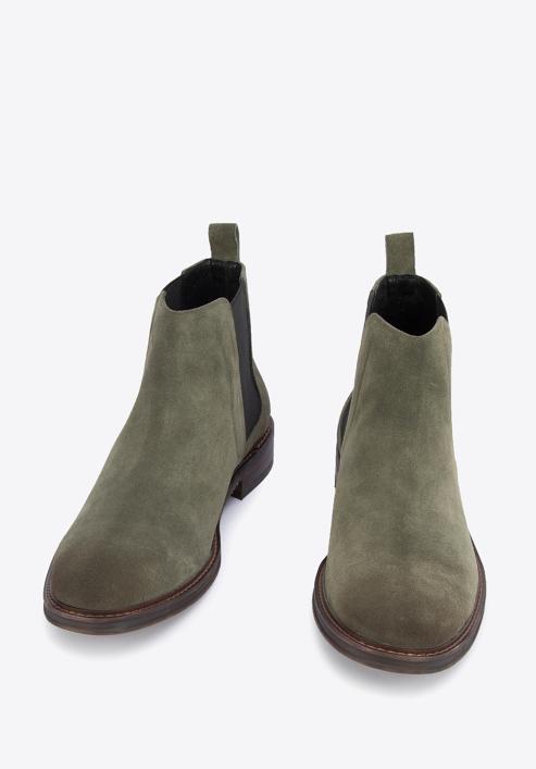 Men's suede Chelsea boots, green, 95-M-510-Z-45, Photo 2