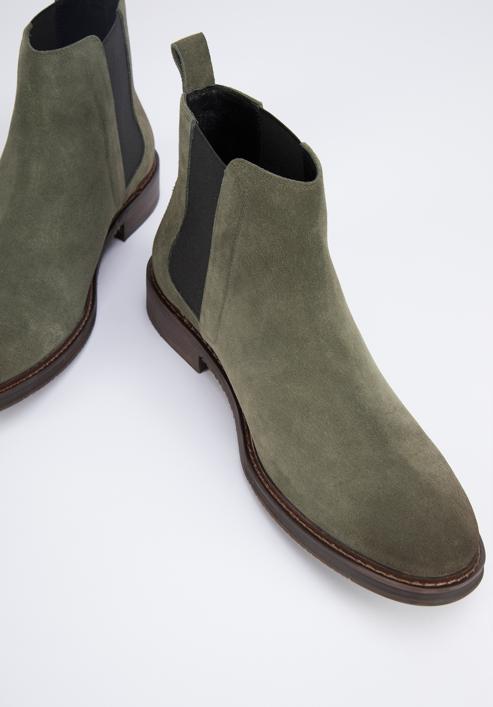 Men's suede Chelsea boots, green, 95-M-510-Z-40, Photo 8
