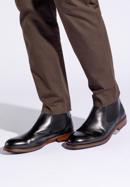 Men's leather Chelsea boots, black, 95-M-509-3-44, Photo 15