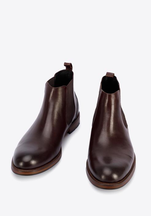 Men's leather Chelsea boots, burgundy, 95-M-509-3-44, Photo 2